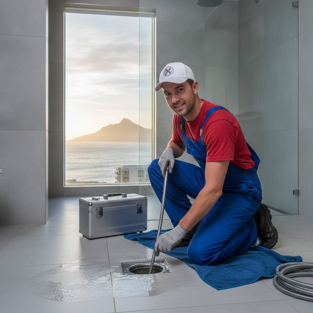 plumber fixing blocked drain